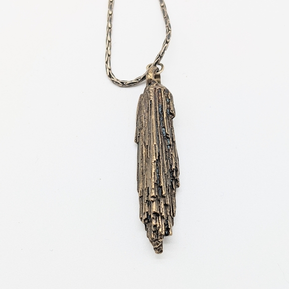 Bronze Crystal Cluster Pendant and Silver Chain - Picture 5 of 6